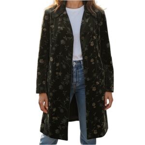 Marvin Richards Velvety Soft Floral Trench Coat
